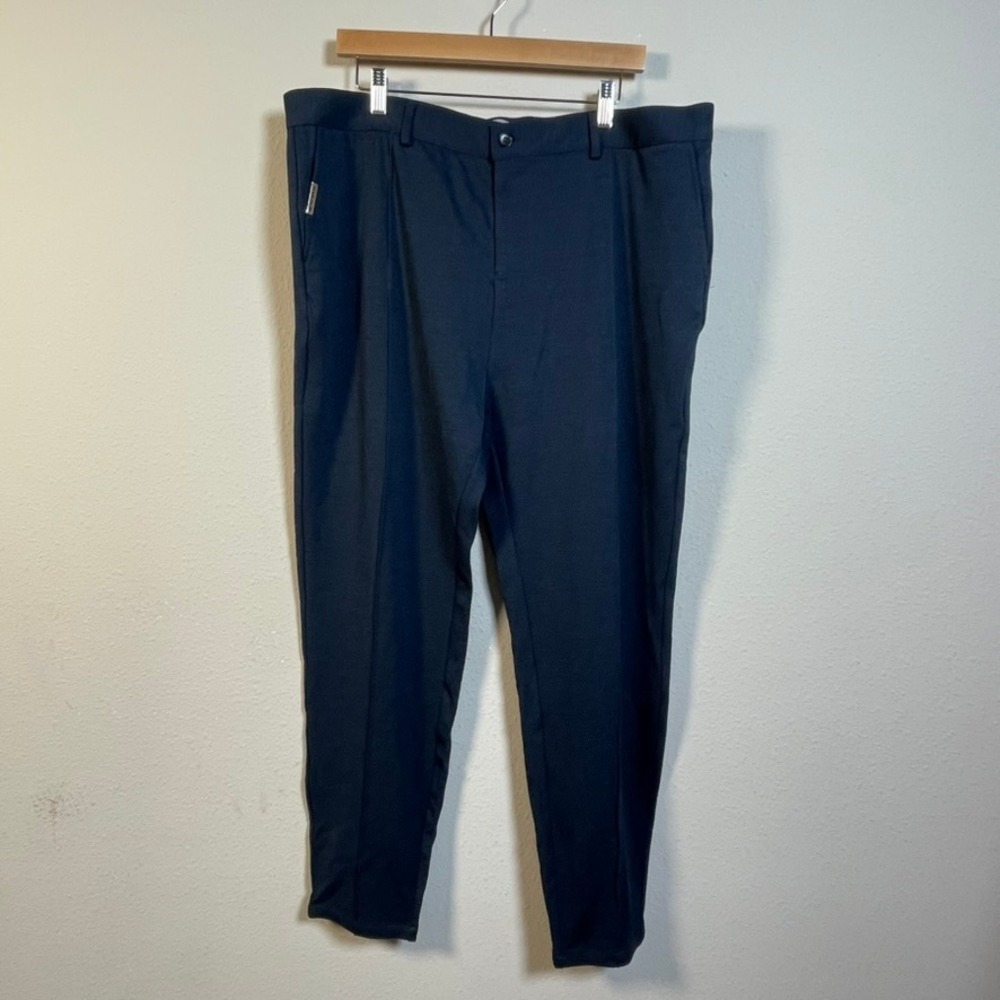 Mauvais Tapered Dress Pants Mens 40 Blue Textured Slim Fit Formal Business